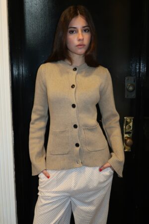 Winona Cinched Waist Cardigan in Wheat